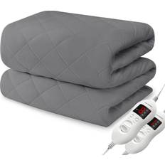 MATBEBY Heated Pad King Pad w/Dual Control Settings, Warmer Mattress Cover Gray