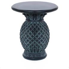 Outdoor Side Tables LuxenHome MgO Pineapple Outdoor Side Table