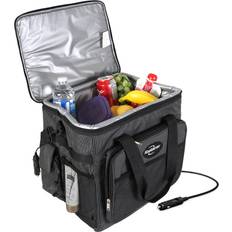 Koolatron Thermoelectric Iceless 12V Cooler Bag, 26 qt 25 L Black/Gray Soft-Sided Portable Car Fridge w/ DC Power Cord, Adjustable Shoulder Strap, Cord Storage, Travel Fishing Trucking Road Trip