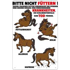 Accessoires d'intérieur Vianmo Blechschild 12x18 cm Bitte Nicht Füttern Pferd Krank Décoration Murale