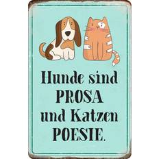 Interieur Details Vianmo Blechschild 12 x 18 cm Tiere Hunde Sind