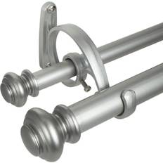Decopolitan Gardinstång Set Antikt Silver 91-182 cm