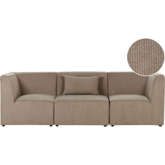 Beliani 3 Seater Modular Jumbo Cord Taupe Lemvig Sofa