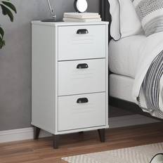 Pines Bedside Tables vidaXL Cabinet White Engineered Wood Bedside Table