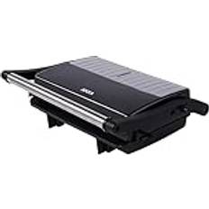 Sandwich Toasters Jocca Panini Grill 2 Scheiben/Öffnung 180° Antihaft/Leistung 1000 W/Sandwiches, Snacks, Fleisch/Griff mit kaltem Touch/Einschalt-Lichter, Schwarz