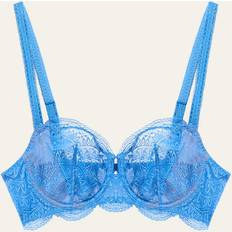 Simone Pérèle Kleding Simone Pérèle Simone Perele Womens Bleu Myosotis Karma Scallop-trim Stretch-lace Half-cup bra