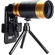 Asvil Teleskop monokulärt teleskop kompakt infällbar zoomteleskop vidvinkel HD prisma omfattning teleskop med telefonklämma stativ