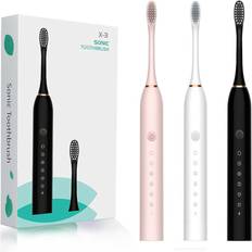 Electric Toothbrushes & Irrigators Ranpo Pink Rechargeable Sonic Vibration Electric Toothbrush