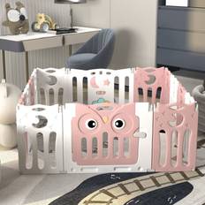 Living and Home Pink, 143*143*63cm Baby Toddler Playpen Safety Play Activity Fence Folding Infant Play