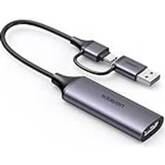 Usb video capture UGREEN Video Capture Card HDMI Capture Card, HDMI till USB A C 4K 30Hz1080P för spel, Streaming TV, Recorder Live Streaming Video Kompatibel med Laptop, iPhone 15 etc