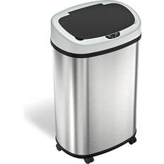 itouchless Glide 13-Gal Oval Steel Se nsor Trash Can