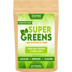 Ozuna Nutrition Super Greens Powder, Alkaline Superfoods Smoothie Booster With Inulin Prebiotic Fiber