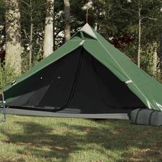 vidaXL Campingtält 1 person grön 255x153x130 cm 185T taft