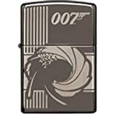 Lighters Zippo – Stormtändare, James Bond 007 Bullet Hole, 360° Laser Engraved, Black Ice, påfyllningsbar, i högkvalitativ presentförpackning