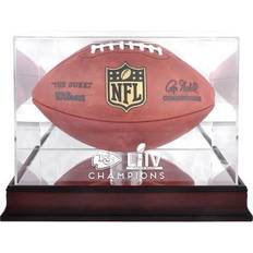 Kansas City Chiefs Sports Fan Products Fanatics Authentic Kansas City Chiefs Super Bowl LIV Champions Mahogany Football Logo Display Case