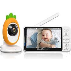 Video Display Baby Monitors Dragon Touch Baby Monitor with Camera, 4.3" HD LCD Screen, 2.4GHz Wireless Transmission, Two-Way Audio, Infrared Night Vision, VOX Mode, Split Screen, 8 Lullabies