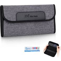 JJC 4 Pockets Lens Filter Case for Filter Up to 82mm 37mm 40.5mm 43mm 46mm 49mm 52mm 55mm 58mm 62mm 67mm 72mm 77mm,Foldout Filter Pouch with Microfiber Cleaning Cloth,Photography Filter Holder Bag