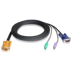 KVM Switches Aten 2L5202P 6' SPHD15M to HDB and PS/2 Male KVM Cable, 8-Pack