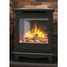 Morpeth Electric Freestanding Stone Fire Black