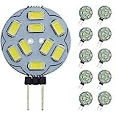 Pocketman Pocketmant dimbara G4 LED-glödlampor, 20 W ersättning för halogenljus, DC 12 V 200 LM G4 LED-glödlampor, paket med 10, kallvit [energiklass A ]