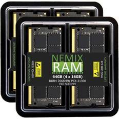 NEMIX RAM 64GB 4 x 16GB DDR4 2666MHz PC4-21300 ECC SODIMM Compatible with Synology DiskStation DS3617xsII