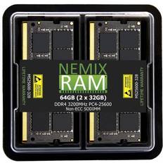 Ram NEMIX RAM 64GB 2 x 32GB DDR4 3200MHz PC4-25600 Non-ECC SODIMM Compatible with DELL Latitude 5430 Laptop
