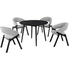 Armen Living Arcadia/Talulah Gray/Black Contemporary/Modern Dining Set 5