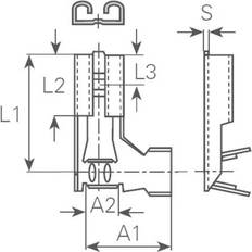 Vogt Verbindungstechnik 380208.67 Fladstik-kabelsko Stikbredde: 4.8 mm Stiktykkelse: 0.8 mm 90 ° Uisoleret Metal 1 stk