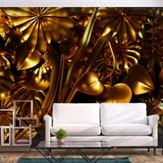 Guld Väggdekor Wonda Fototapet Golden Jungle Självhäftande 196x140 Väggdekor