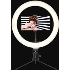 Abaseen 10-inch LED Ring Light with Phone Holder Tripod Stand Black