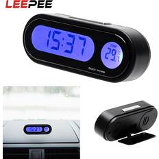 Bil-styling 2 i 1 bil bil digital klokke bilklokke termometer hygrometer dekorasjon ornament