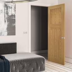 Doors Deanta Oak Unfinished Cambridge 4P Interior Door (x198.1cm)