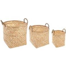 Beige Baskets Atmosphera Set 3 Bambuskörben Beige Korb