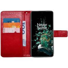 CaseOnline Wallet cover 3-kort OnePlus 10T 5G Rød