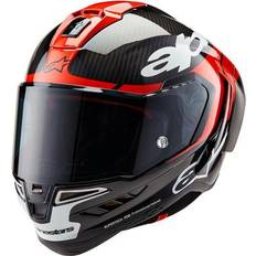 Accessori per Moto Alpinestars Supertech R10 Element Carbon Casco, nero-bianco-rosso, dimensione per uomo