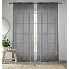 Curtains & Accessories Enhanced Living Plain Sheer Voile Panel Curtains 57 x 90 in