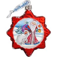 Metal Christmas Tree Ornaments DesignoCracy Santa Polar Bear Glass Art Christmas Tree Ornament