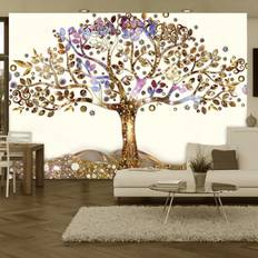 Guld Väggdekor Wonda Fototapet Golden Tree Självhäftande 196x140 Väggdekor