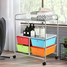 Cabinets Goplus Costway 4-Drawer Rolling Cart Storage Cabinet