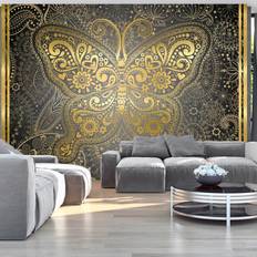 Guld Väggdekor Wonda Fototapet Golden Butterfly 196 x 140 Väggdekor