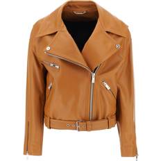 Versace Women Jackets Versace Biker Jacket In Leather