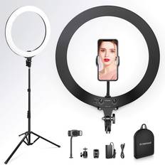 Elitehood Elitehood Ring Light, 19 inch/48cm Ring Lights with Stand & Carrying Bag, 45W Dimmable Led Ringlight, Professional Ring Light for Camera, Smartphone, YouTube, TikTok, Self-Portrait Shooting