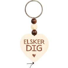 Joker Træhjerte Nøglering Elsker