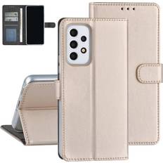 Samsung Galaxy A53 Plånboksfodral Skal-man Plånboksfodral Samsung Galaxy A53 5G Guldfärgad med Ställ