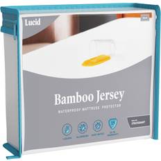 Lucid Premium Rayon Bamboo Jersey Protector Ultra Mattress Cover White (203.2x)