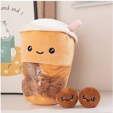 Brown Bubble Tea Boba Cup Squishmallow Plush Toy Pillow Cushion Kids Birthday Gift