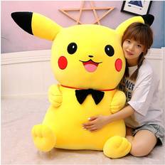 Bonxaif Bowtie style, 50cm 80cm Anime POKEMON Pikachu Large Stuffed Dolls Soft Plush Animal Toy Christmas Gift