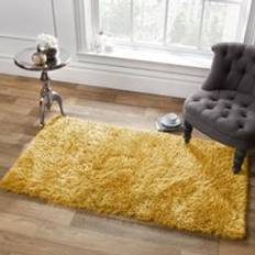 Sienna Shaggy Fluffy Glitter 5cm Pile Yellow