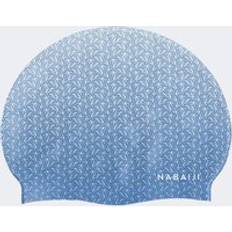 Blue Swim Caps NABAIJI Silicone Swim Cap One Geo White Blue