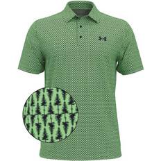 Under Armour Polo Shirts Under Armour Men's Playoff 3.0 Printed Polo Matrix Green Midnight Navy